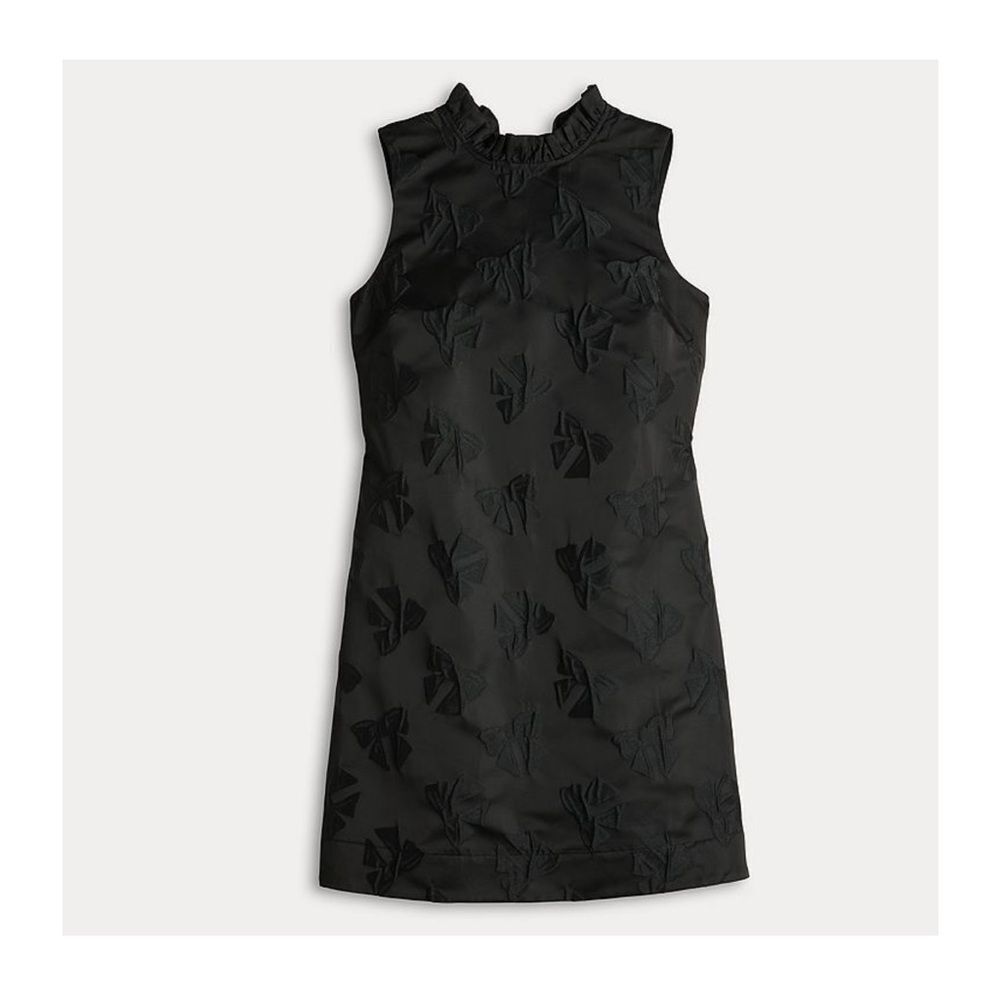 Draper James Black Sleeveless Mini Dress with Subtle Jacquard Pattern